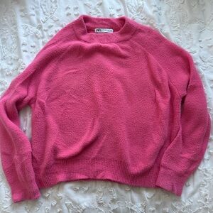 Soft cozy pink crewneck sweater